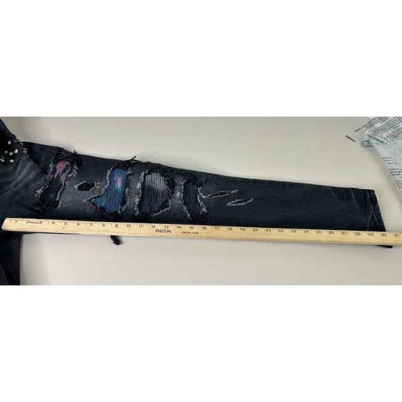 Majestik Denim Set (Jacket XL, Jeans 36x30) Embellished King Panda Destroyed GUC - Picture 13 of 13